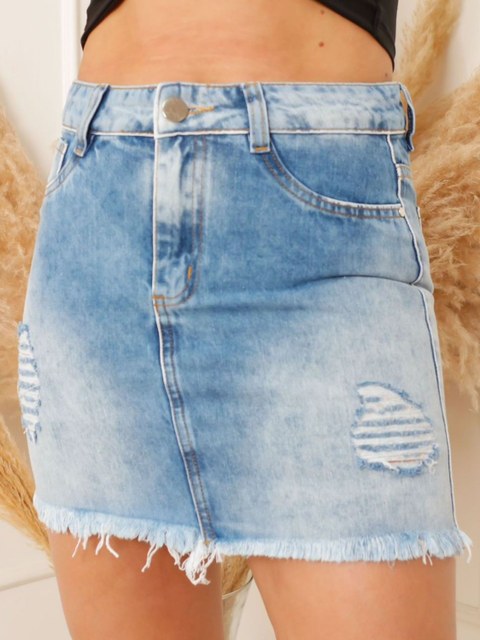 Mini Saia Jeans no 100% Algodão