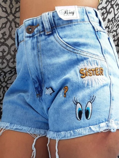 Shorts jeans com lycra