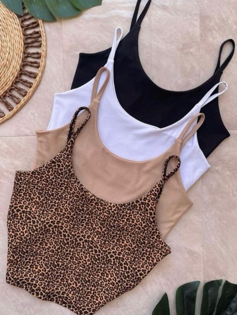 Blusa croped alça fina