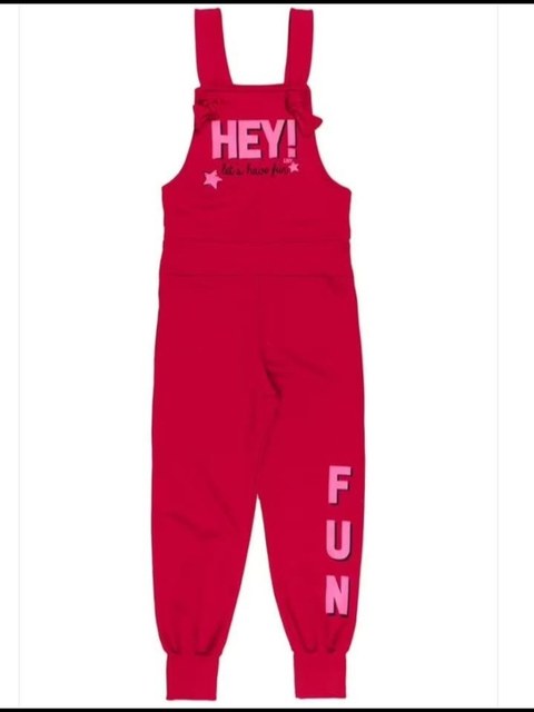 Jardineira Infantil Moletom com punho