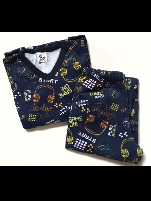Pijama Infantil Menino Moletom Flanelado  tam 10