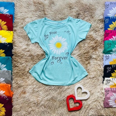 Blusa T-shirt Viscolycra estampas moda Verão Lili moda Feminina
