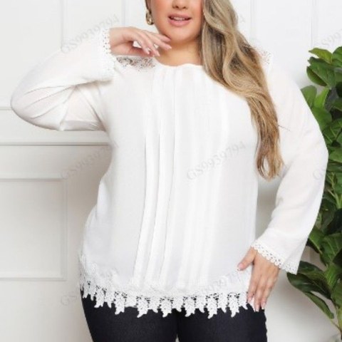 Blusa manga longa plus size fy796