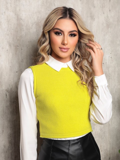 Colete de modal cropped