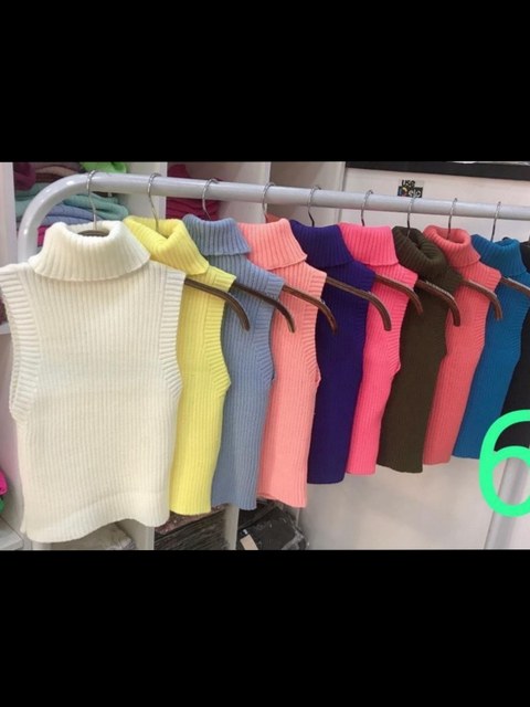 Blusa tricot modal gola alta