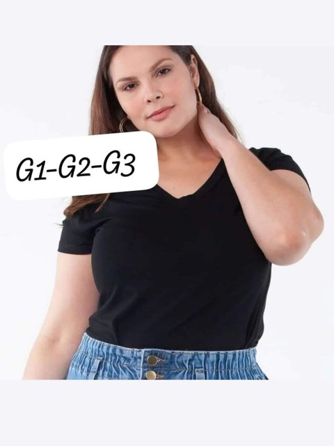 Blusa manga curta plusaize