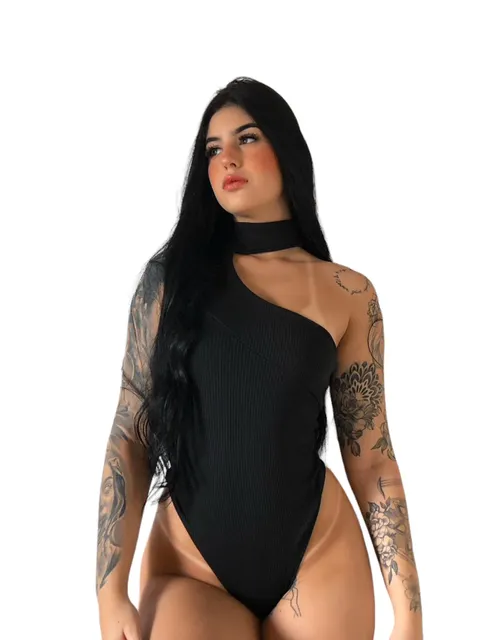 Body gola alta mula manca canelado