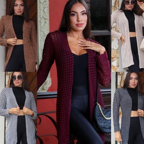 Cardigan Quadradinho Moda Blogueira Inverno Moda Boutique