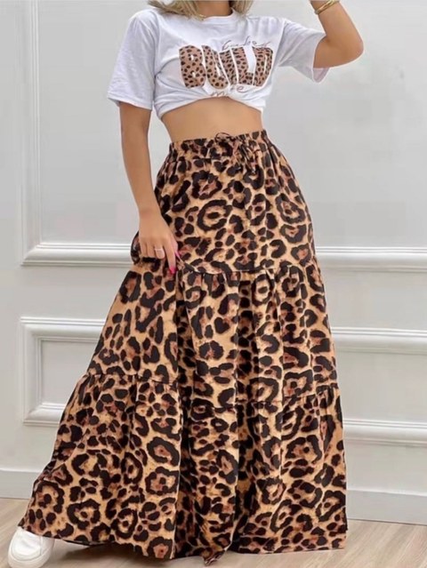 Saia longo com forro tecido viscolinho Maya modas