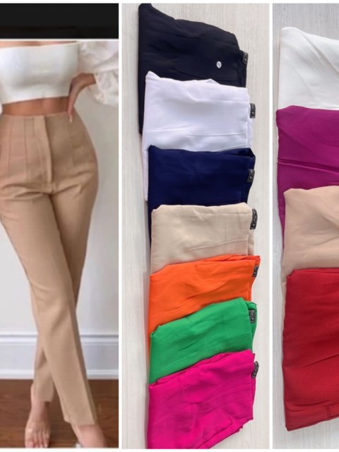 Calça zara alfaiataria feminina mimius moda
