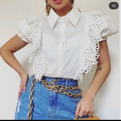 camisa manga curta importada moda feminina isa