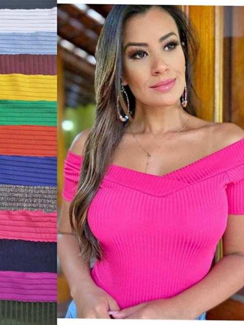 Blusa decote v com bojo