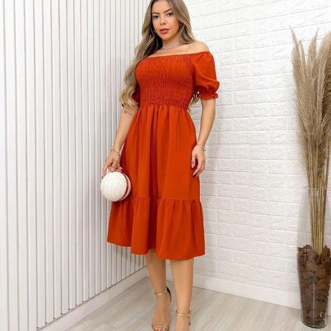 Vestido elastax Midi com forró