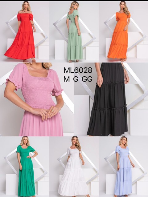 Onsay Vestido Longo DE manga curta Feminino Liso Lycra Lisa Alça amarrar Flare Elastex Festa/ML6028