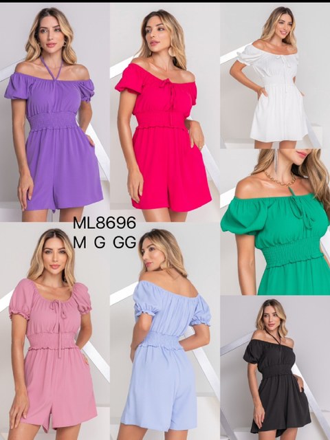 Onsay Macacão curto Macaquinho Modelo Moda Feminina Blogueira Coleção Verão 2022/ML8696