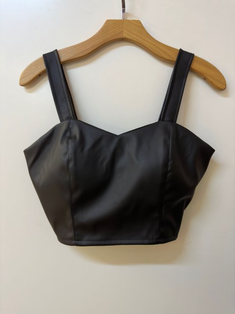 Cropped tecido couro uinco