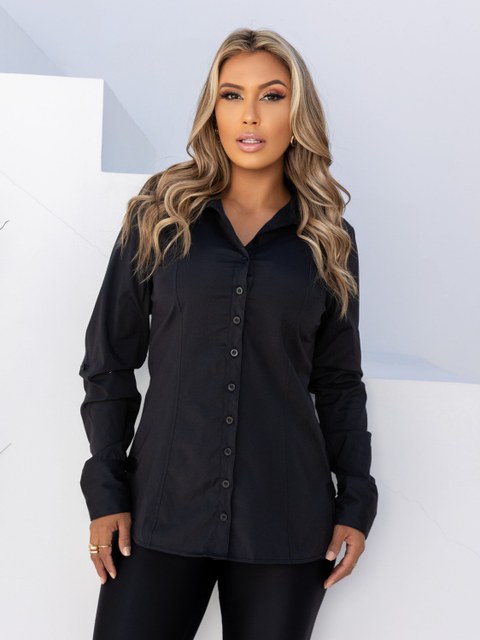 CAMISA CHEMISE MANGA LONGA SOCIAL COM BOTÕES | CAMISÃO| MODA