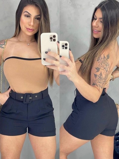 Shorts alfaiataria com cinto