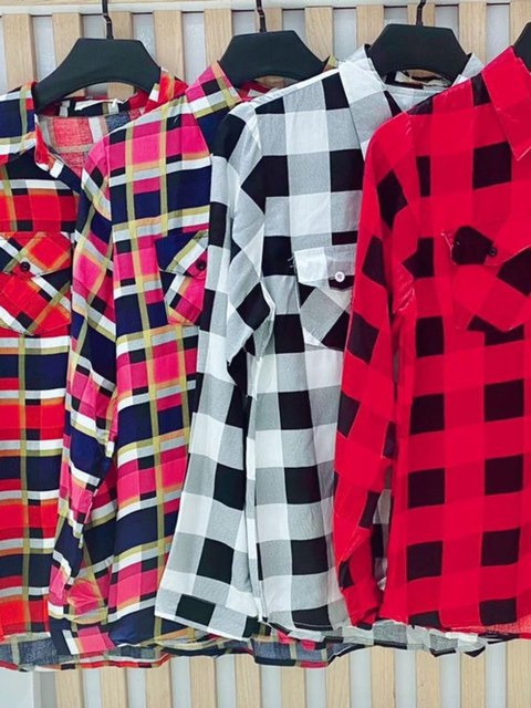 Camisa Xadrez Feminina Manga Longa