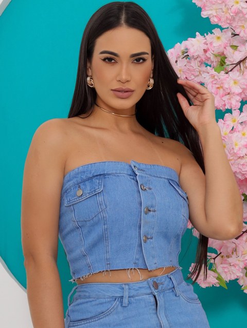 Maravilhoso crooped jeans com elastex nas costas para seu conforto