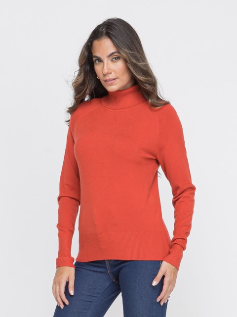 BLUSA DE FRIO FEMININO SUETER MODAL CACHARREL GOLA ALTA