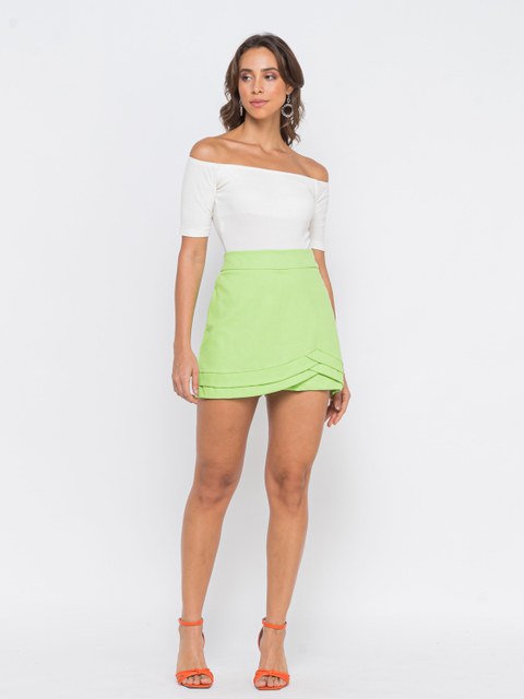 Road Mel Shorts Saia Femenina/Cintura Alta/Verão/Road Mel/Coleção 2024