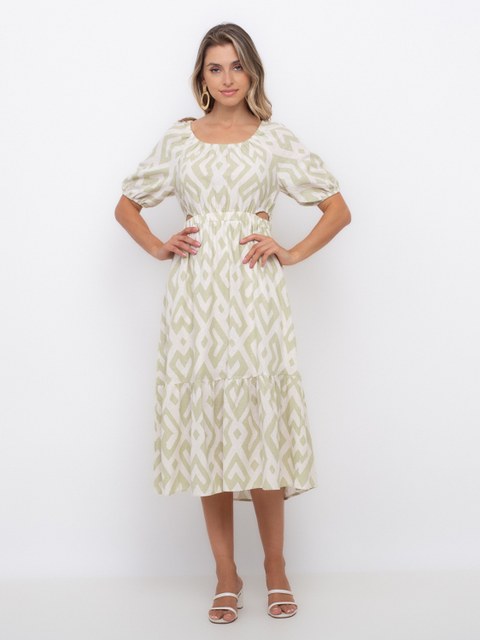 Vestido Longo Femenina Estampada Ombro A Ombro