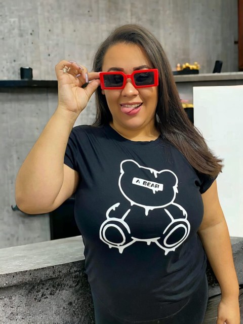 T-shirt Plus Size estampada