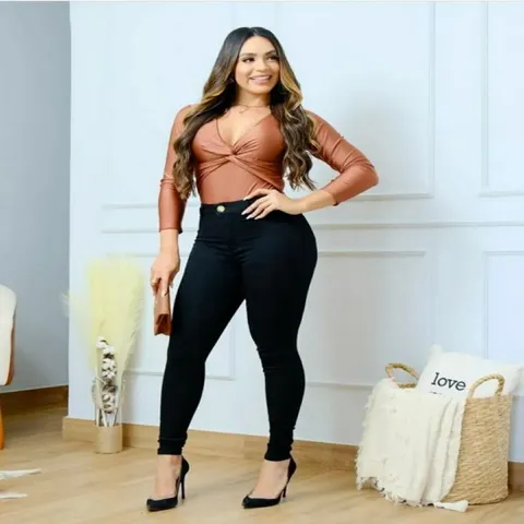 REF 225 CALCA FEMININA JEANS CINTURA ALTA LYCRA