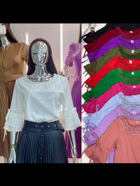 Blusa manga de amarrar