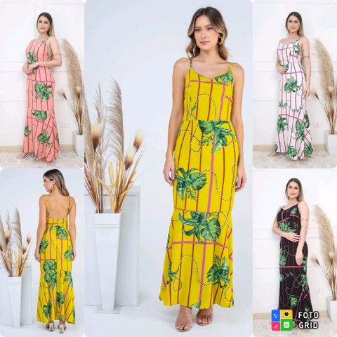 Vestido longo moda feminina