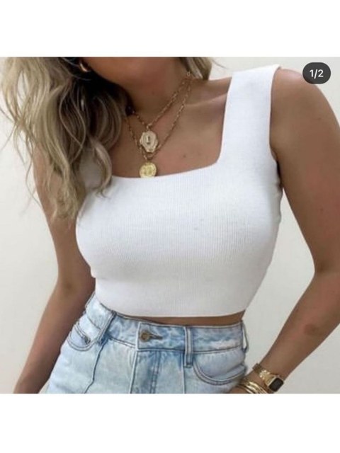 Cropped modal alça reta