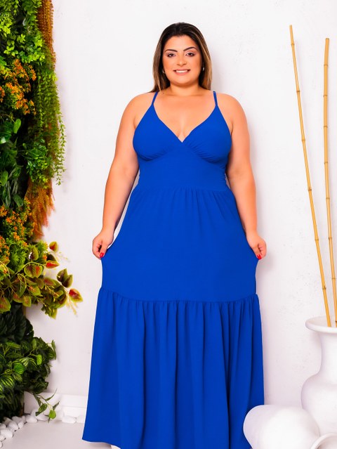 Vestido longo EXG alcinha