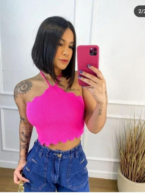 Cropped Modal Alça ondulado