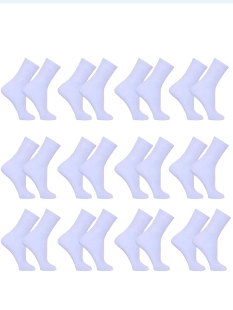 Kit 12 pares meias branca masculina cano médio