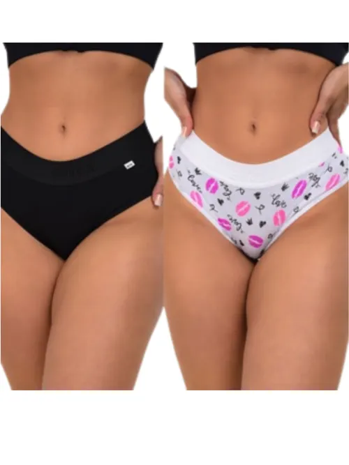 SLINKY 2020 ショーツ KIT 60 CALCINHA FEMININA EM ALGODÃO ERA TOKIO LISA/ESTAMPADA