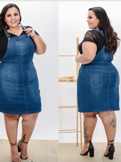 Jardineira saia em Aure Modas ZAX