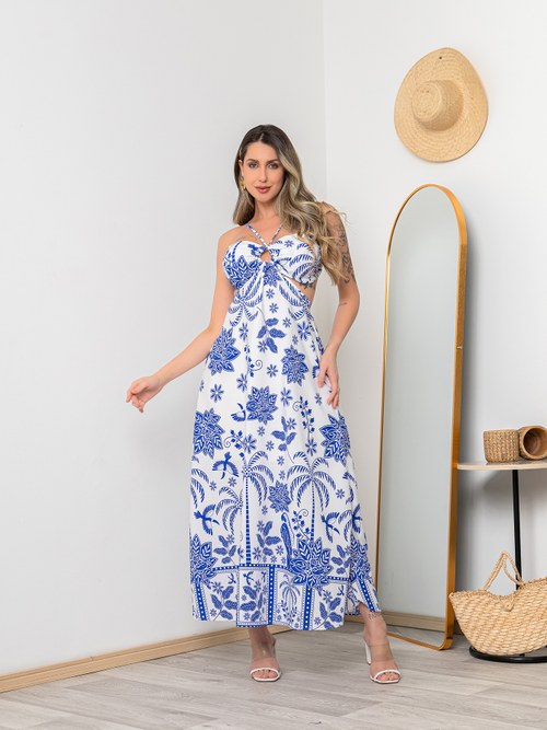 Cor Azul bebê floral