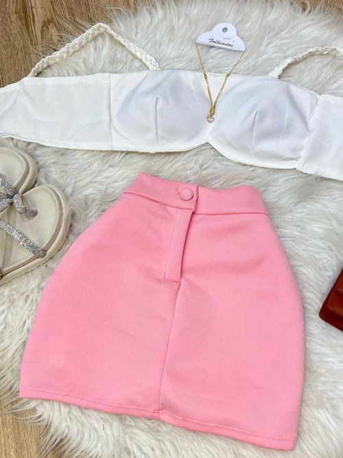 Shorts saia botão Neopreme - Carmin Modas | ZAX