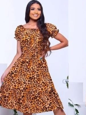 Cor Preto/Animal Print