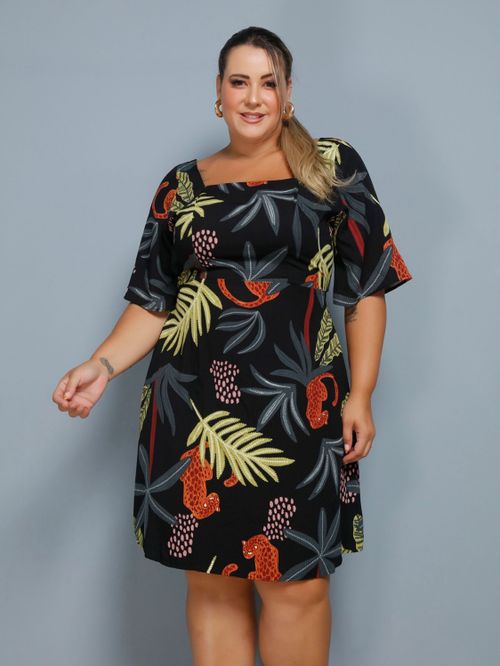 Cor Preto/Animal Print
