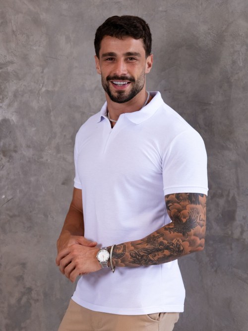 Camiseta Polo Zíper 8224 - Cronos | ZAX
