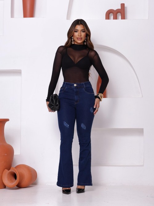Calça jeans flare com elastano tam 36 ao 46 - Rainbow Jeans | ZAX