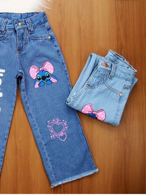 Infantil Feminina Mom Jeans Infantil Calça Jeans Infantil Feminina