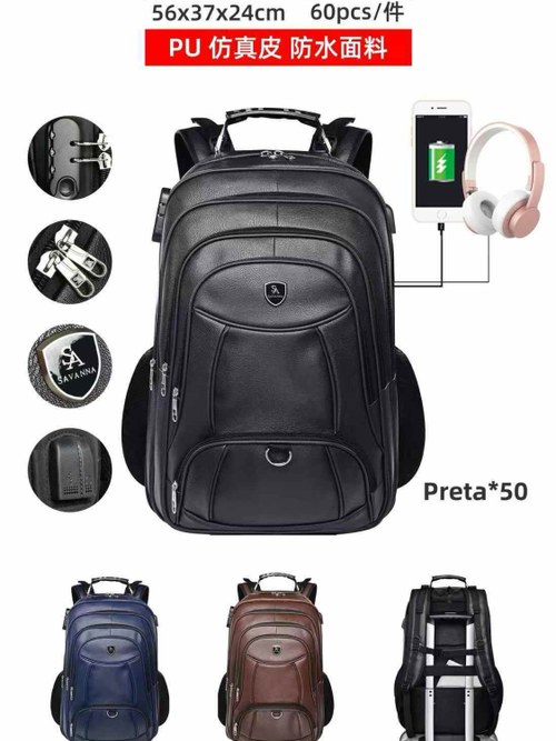 Mochila de courino com cabo USB e com cadeado SEM Carrinho - Mn
