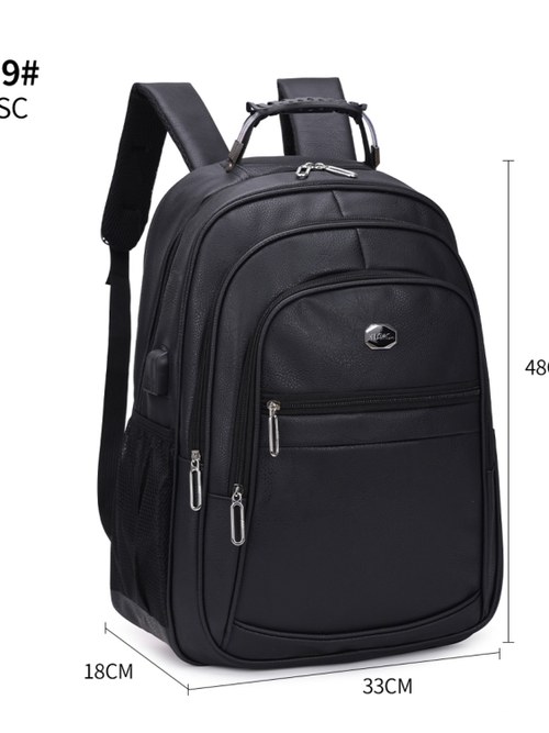 Mochila masculina de courino com cabo de aço C799# - Mn Mochilas | ZAX