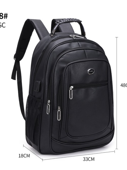 Mochila masculina de courino com cabo de aço C798# - Mn Mochilas | ZAX