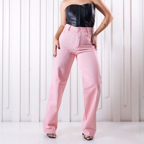 Calça wide leg Collors Lisa Jeans Denim - Parceria Jeans | ZAX
