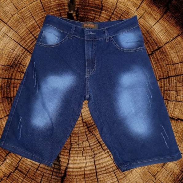Bermuda jeans masculino azul